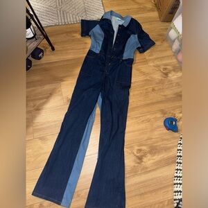 Urban Isa Denim Colorblock Jumpsuit